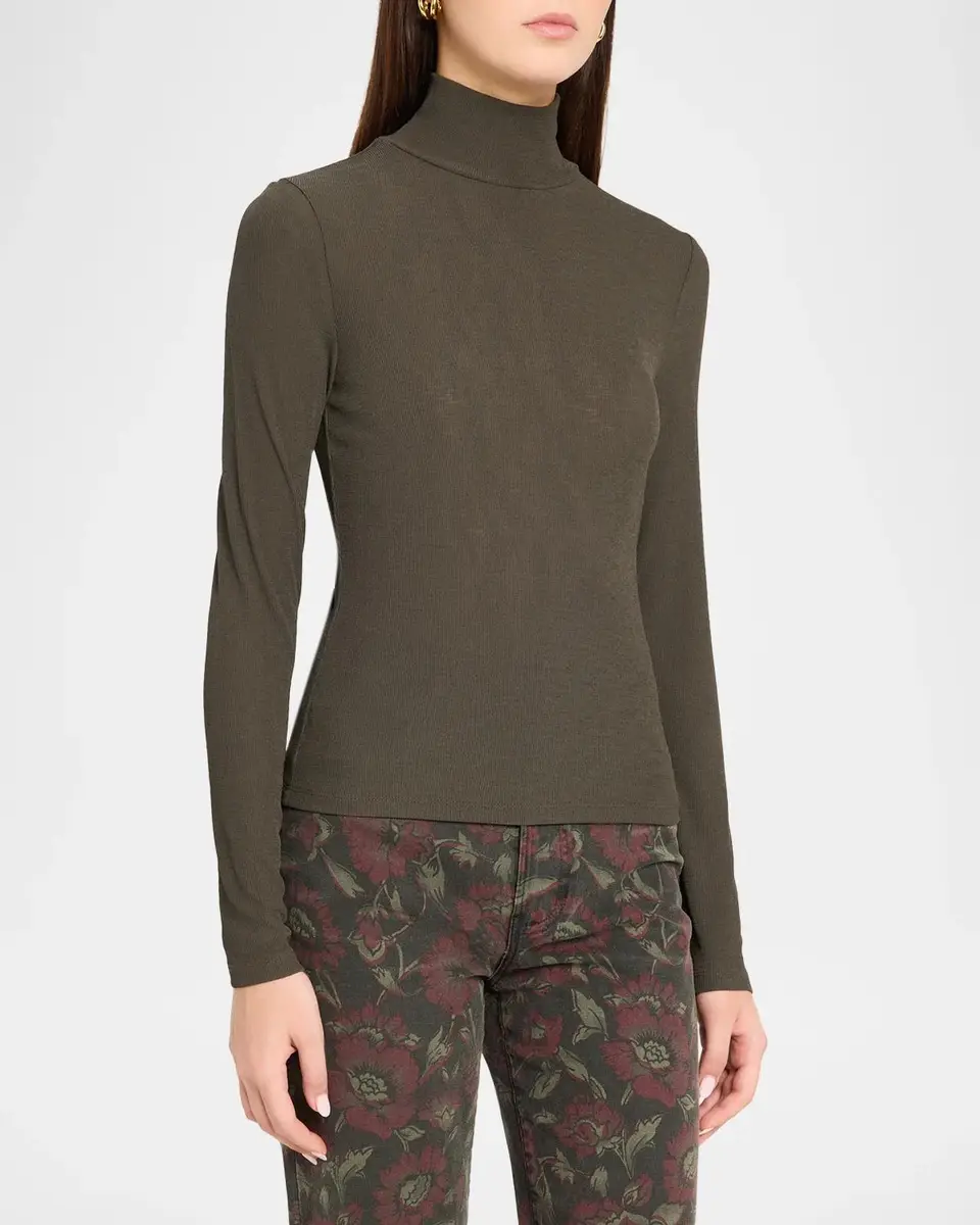 Veronica Beard Wyeth Ribbed Turtleneck Top | Thumbnail 4 Veronica Beard Wyeth Ribbed Turtleneck Top | Thumbnail 4