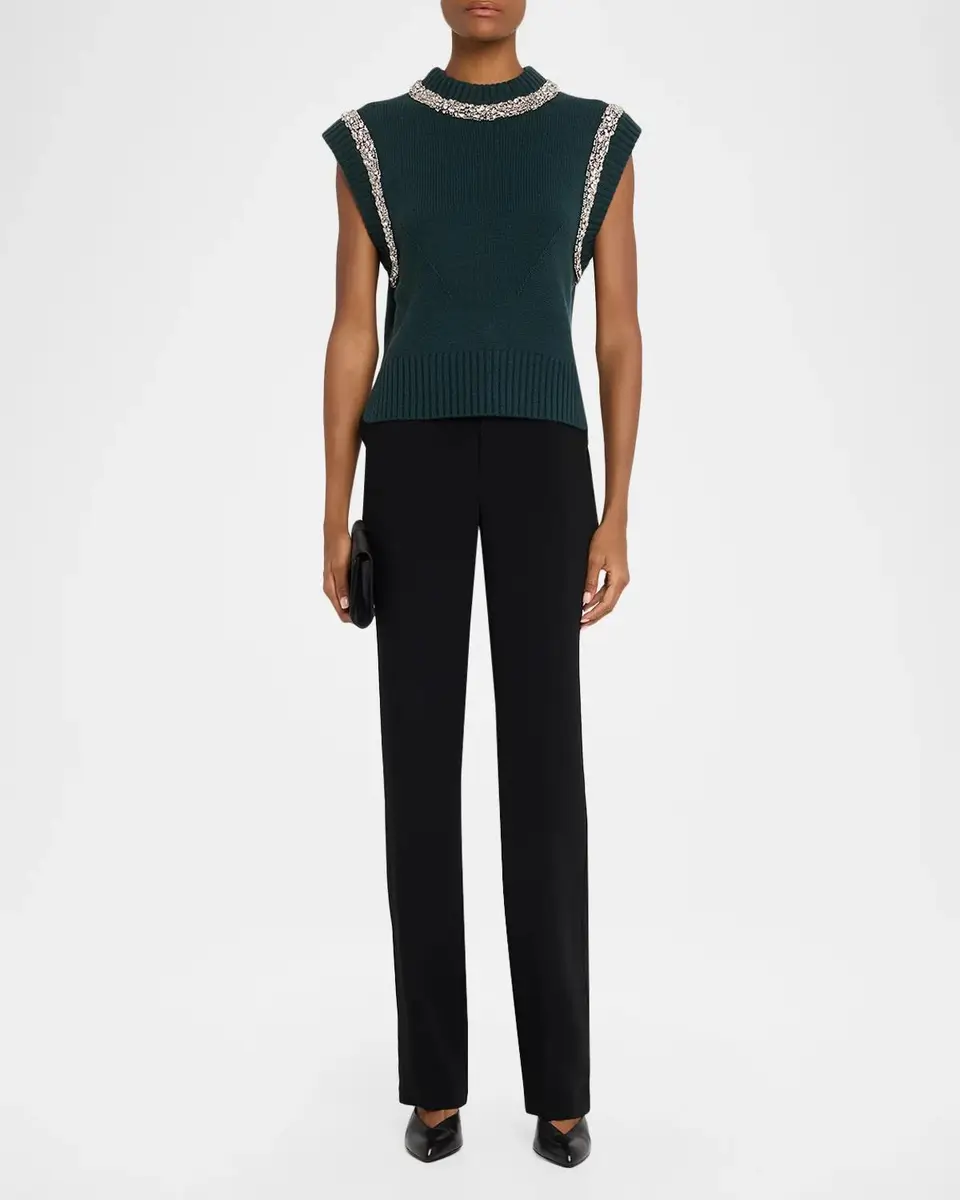 Simkhai Joanae Crystal-Embellished Wool-Cashmere Top | Thumbnail 2
