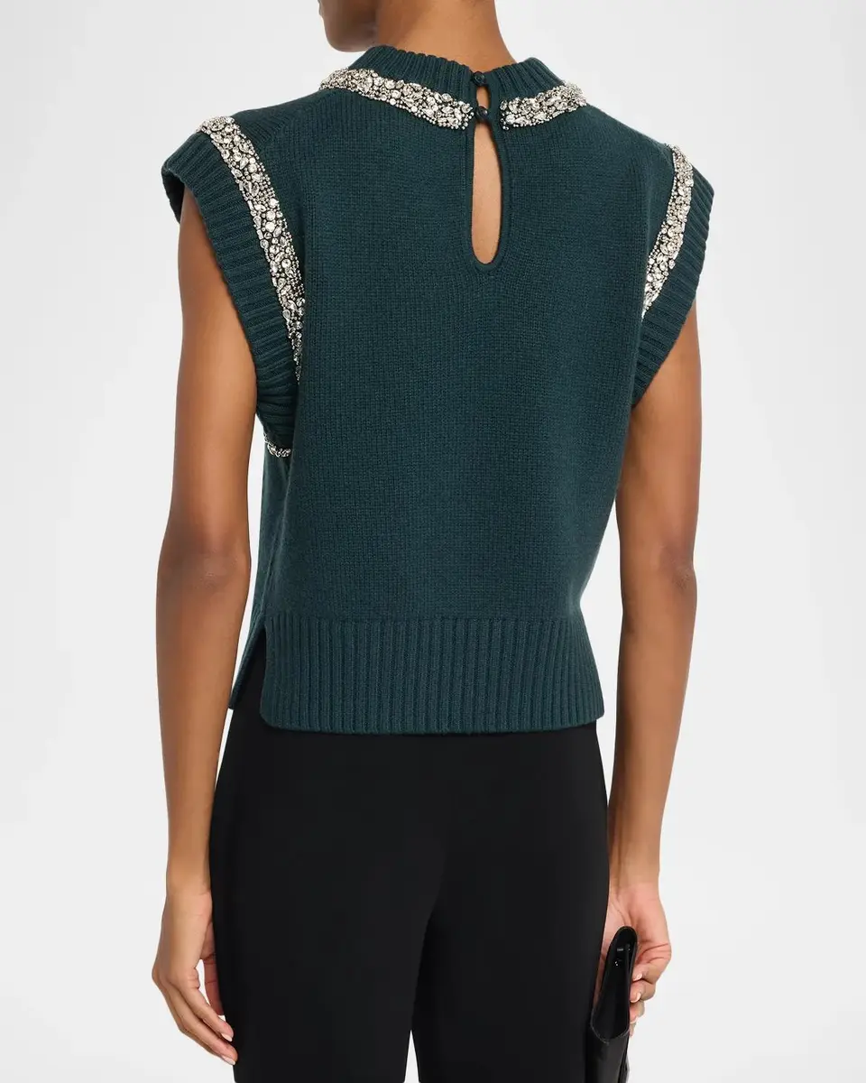 Simkhai Joanae Crystal-Embellished Wool-Cashmere Top | Thumbnail 3