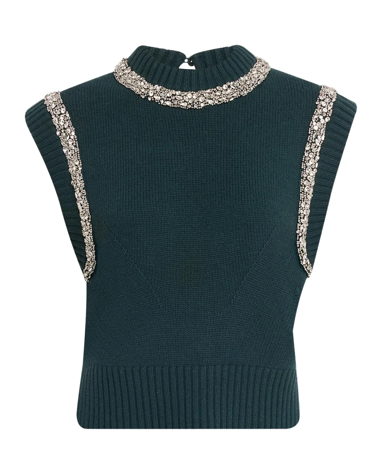 Simkhai Joanae Crystal-Embellished Wool-Cashmere Top