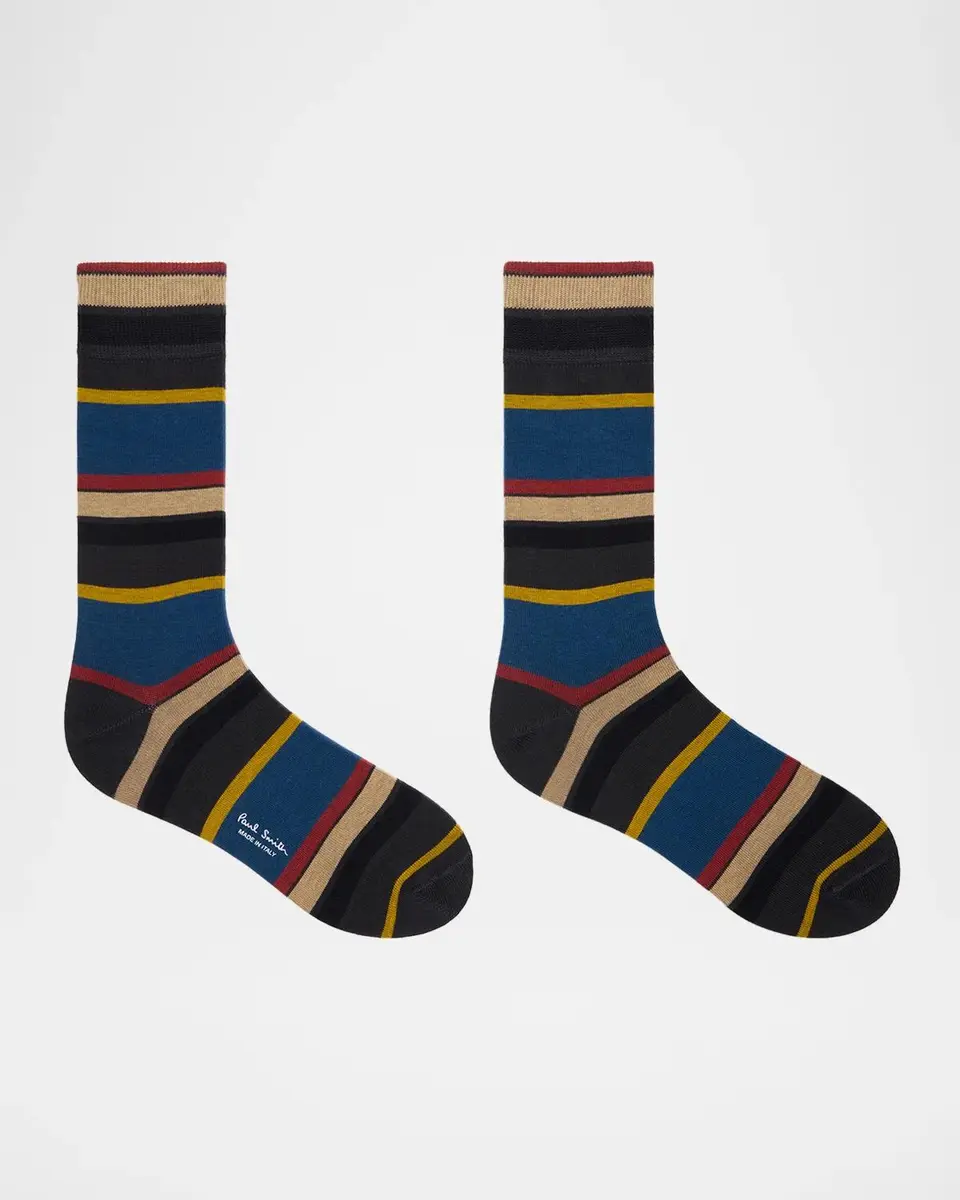 Paul Smith Men's Multi-Stripe Crew Socks | Thumbnail 2