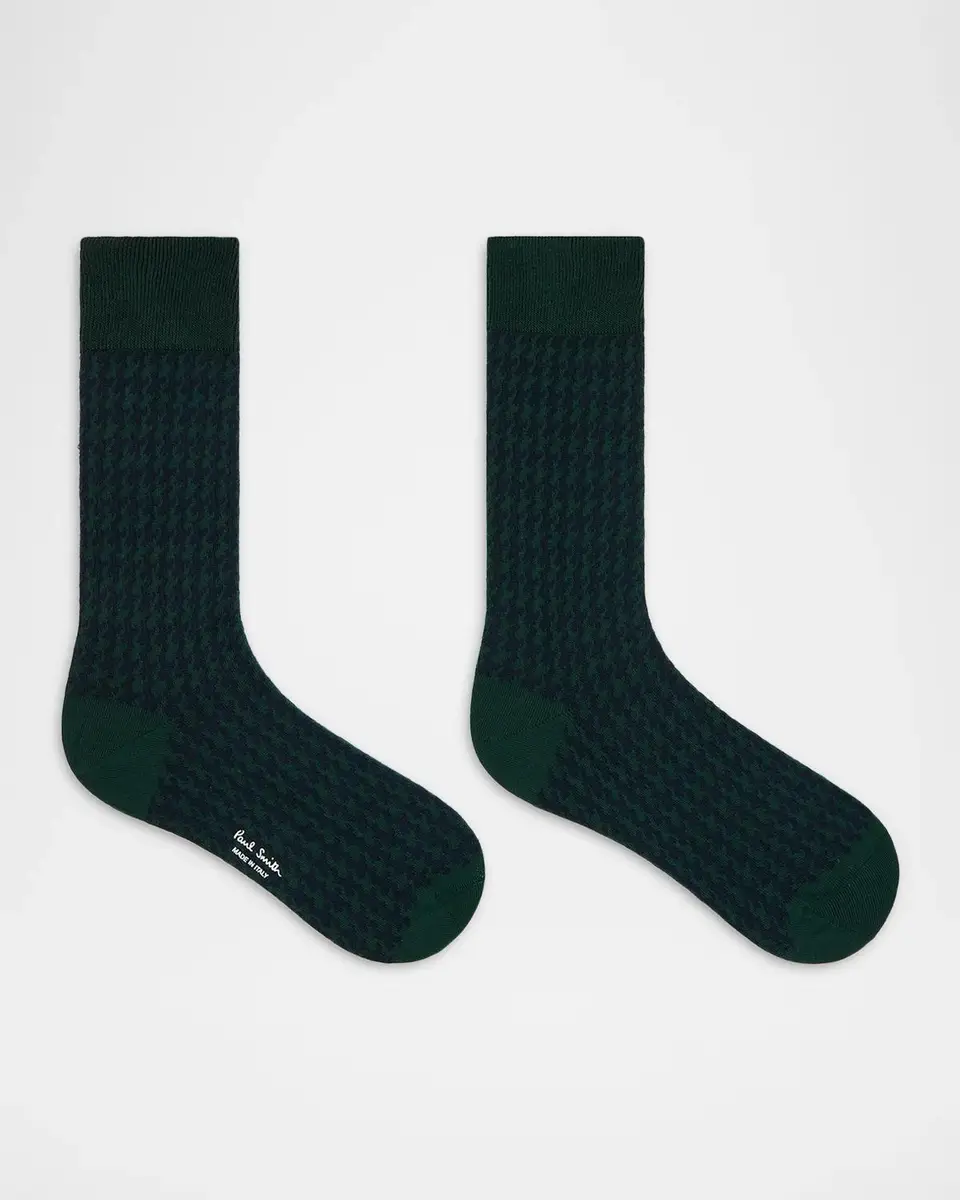 Paul Smith Men's Lane Houndstooth Crew Socks | Thumbnail 2 Paul Smith Men's Lane Houndstooth Crew Socks | Thumbnail 2