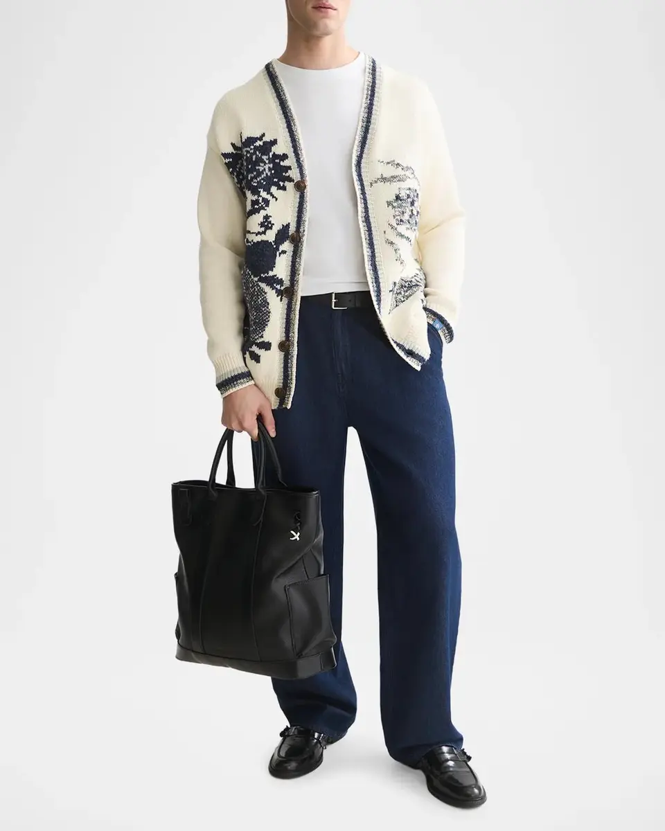 Scotch & Soda Men's Intarsia Cotton-Blend Cardigan | Thumbnail 2