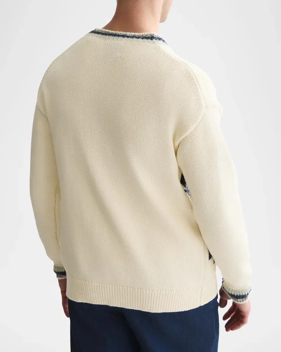 Scotch & Soda Men's Intarsia Cotton-Blend Cardigan | Thumbnail 3