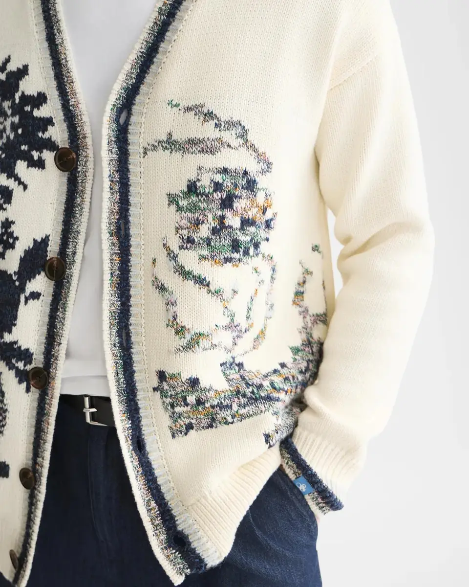 Scotch & Soda Men's Intarsia Cotton-Blend Cardigan | Thumbnail 5