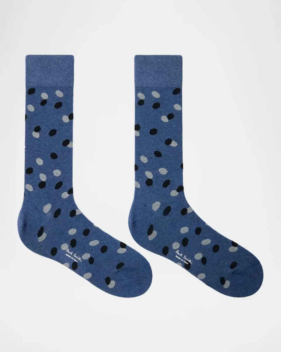 Paul Smith Men's Shadow Polka Dot Crew Socks | Thumbnail 2 Paul Smith Men's Shadow Polka Dot Crew Socks | Thumbnail 2