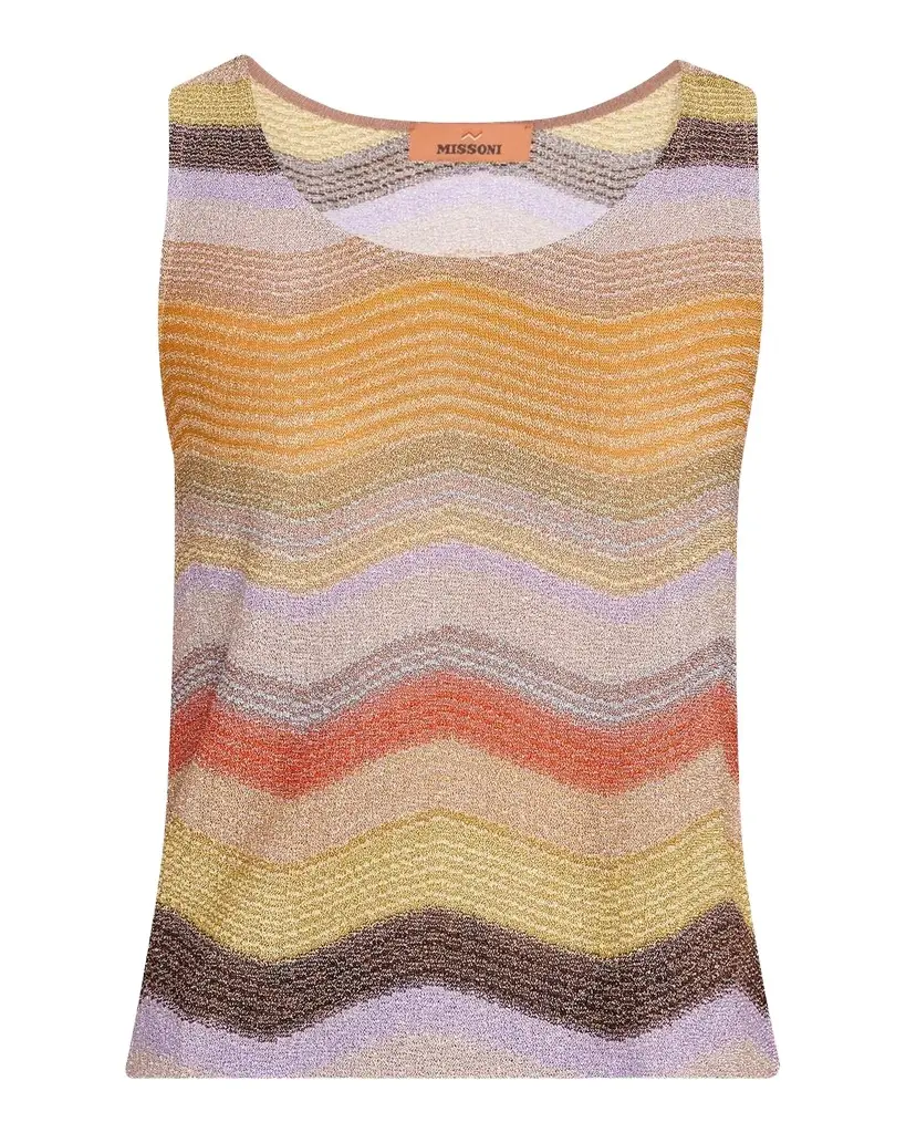 Metallic Chevron Sleeveless Top