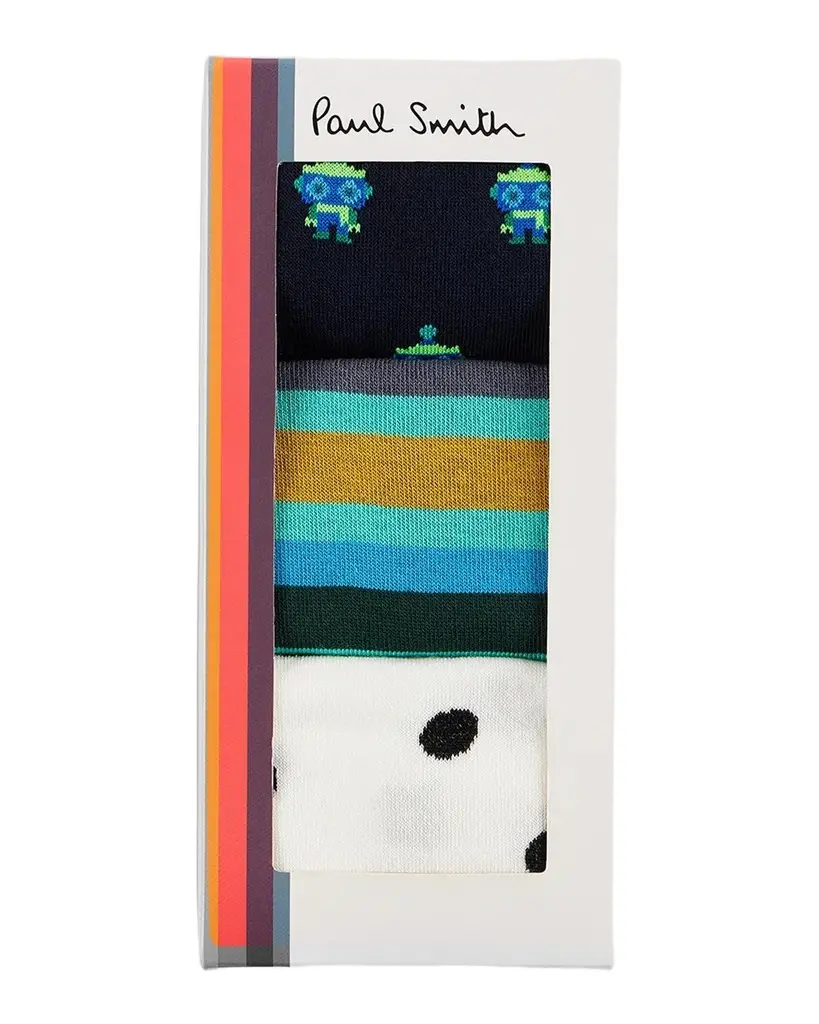 Paul Smith 3-Pack Printed Cotton-Blend Socks
