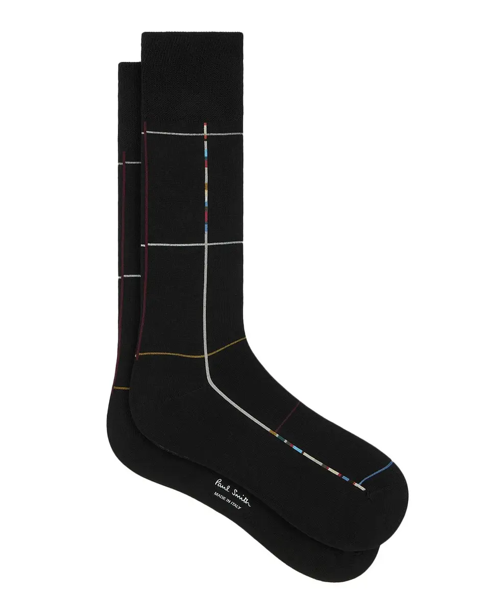 Paul Smith Men's Signature Windowpane Stripe Crew Socks | Thumbnail 3
