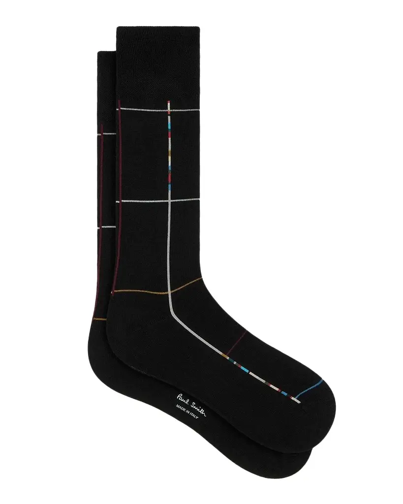 Paul Smith Men's Signature Windowpane Stripe Crew Socks