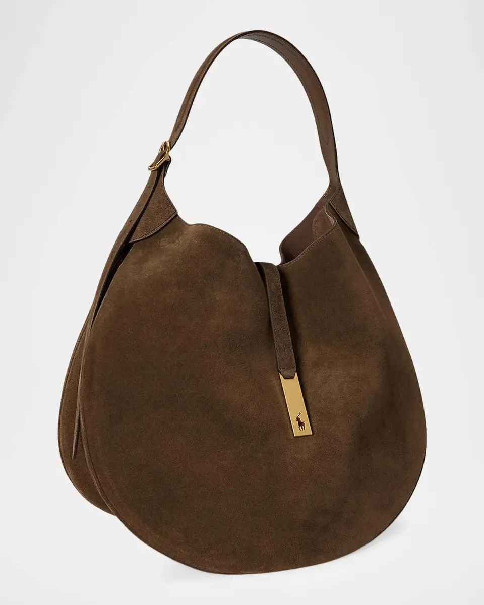 Polo Ralph Lauren Polo ID Medium Suede Shoulder Bag | Thumbnail 2 Polo Ralph Lauren Polo ID Medium Suede Shoulder Bag | Thumbnail 2