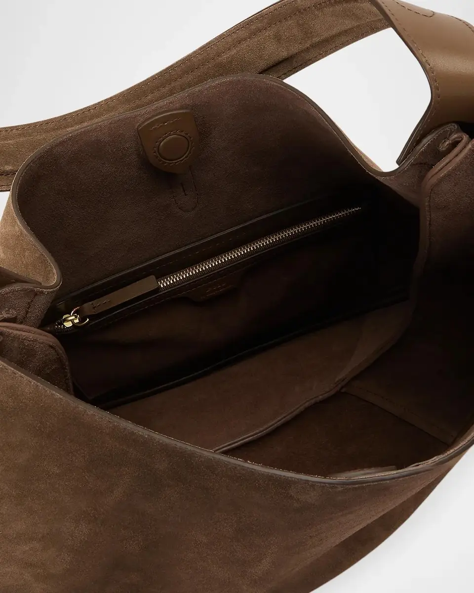 Polo Ralph Lauren Polo ID Medium Suede Shoulder Bag | Thumbnail 3 Polo Ralph Lauren Polo ID Medium Suede Shoulder Bag | Thumbnail 3