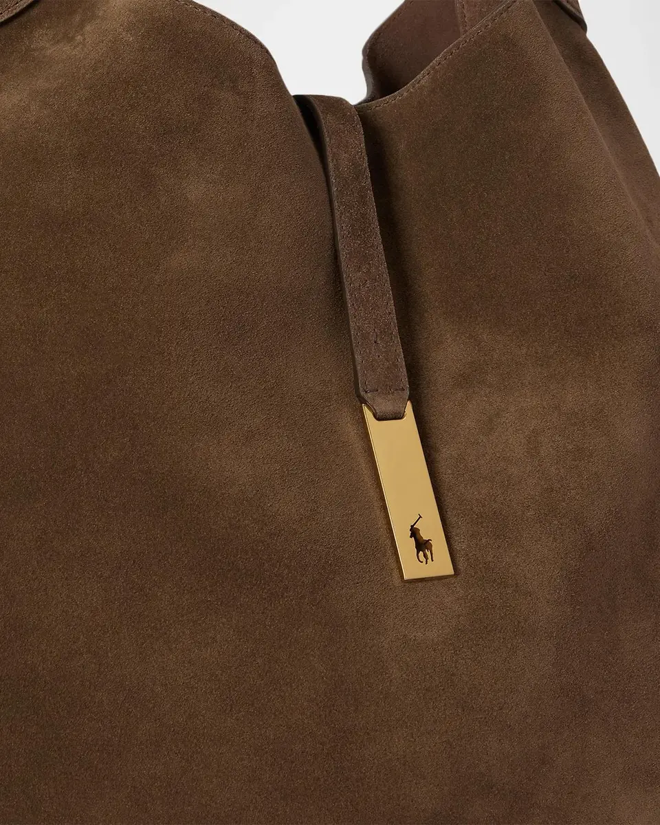Polo Ralph Lauren Polo ID Medium Suede Shoulder Bag | Thumbnail 4 Polo Ralph Lauren Polo ID Medium Suede Shoulder Bag | Thumbnail 4