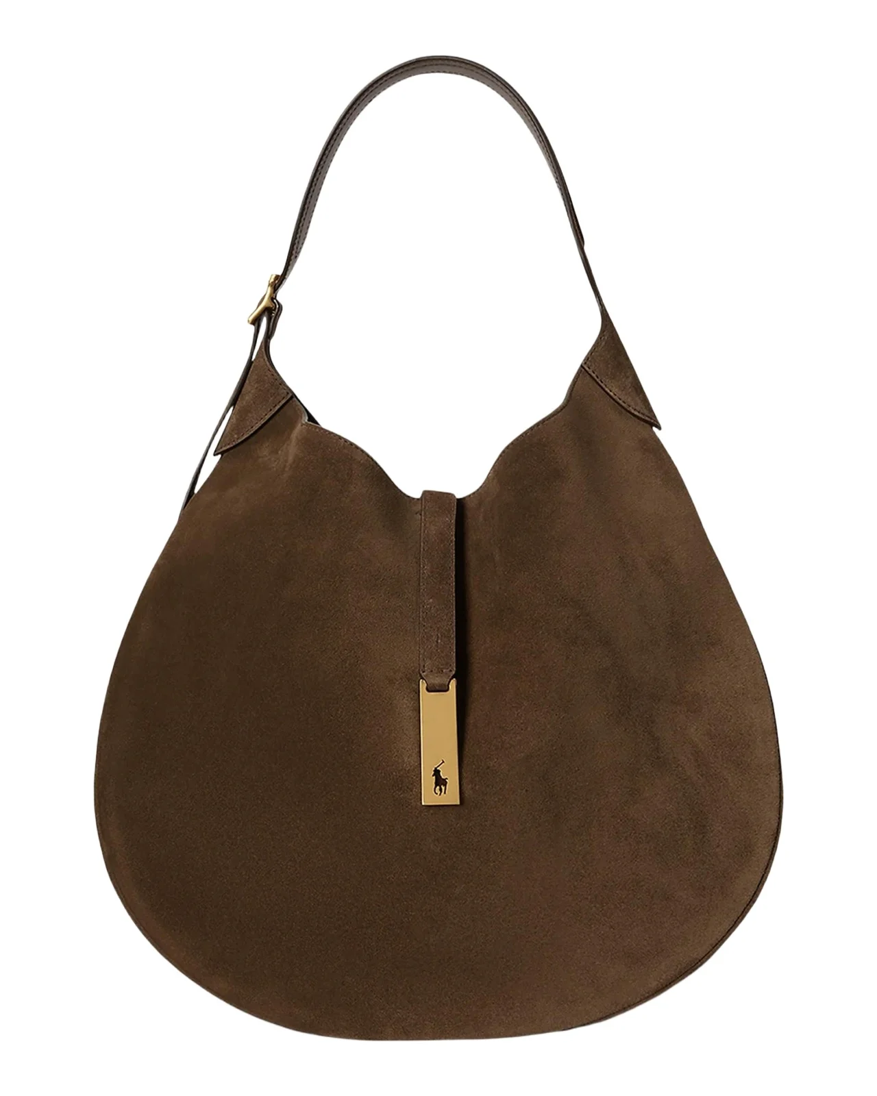 Polo ID Medium Suede Shoulder Bag