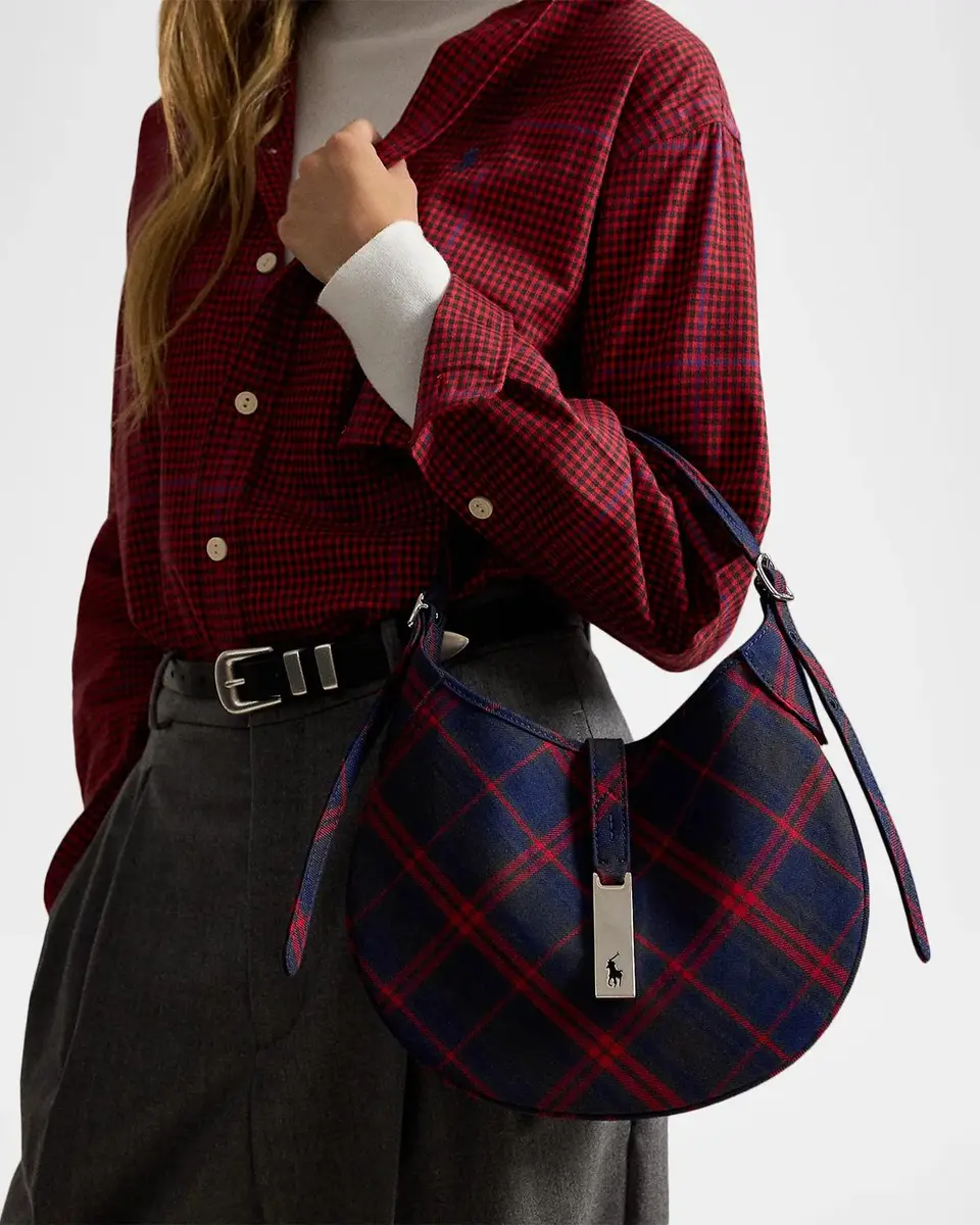 Polo Ralph Lauren Polo ID Plaid Twill Small Shoulder Bag | Thumbnail 2 Polo Ralph Lauren Polo ID Plaid Twill Small Shoulder Bag | Thumbnail 2