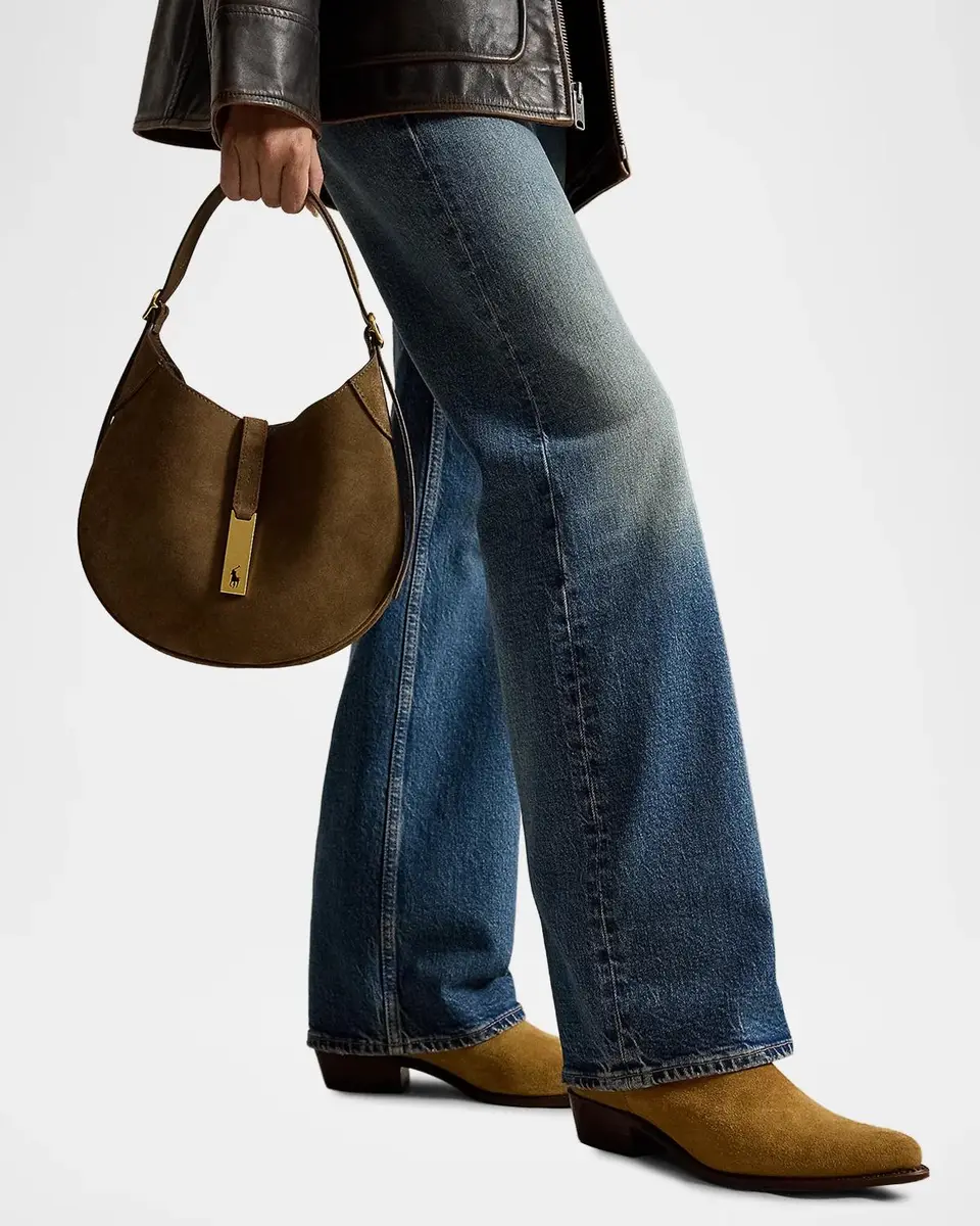 Polo Ralph Lauren Logo Suede Shoulder Bag | Thumbnail 2 Polo Ralph Lauren Logo Suede Shoulder Bag | Thumbnail 2