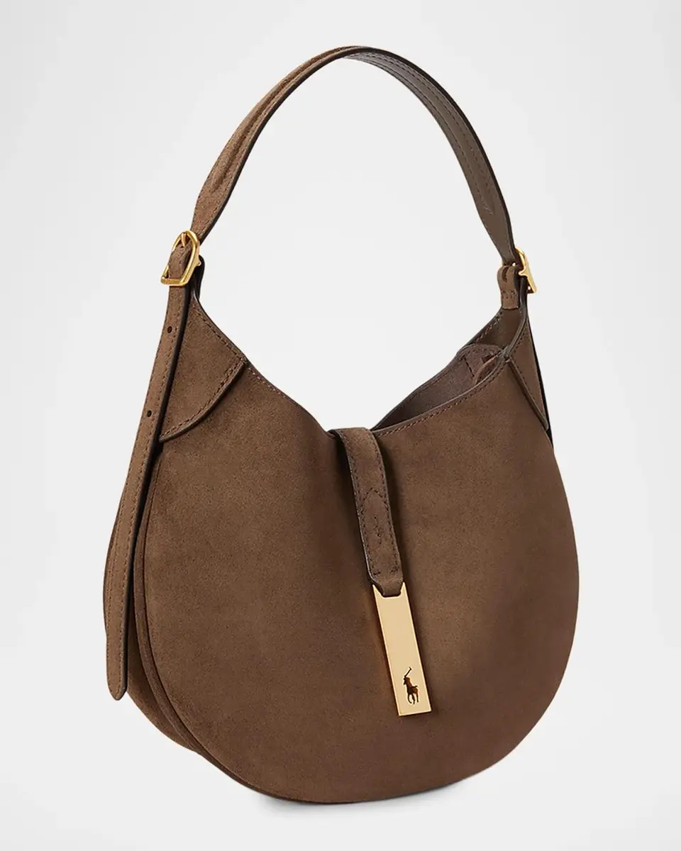 Polo Ralph Lauren Logo Suede Shoulder Bag | Thumbnail 3 Polo Ralph Lauren Logo Suede Shoulder Bag | Thumbnail 3