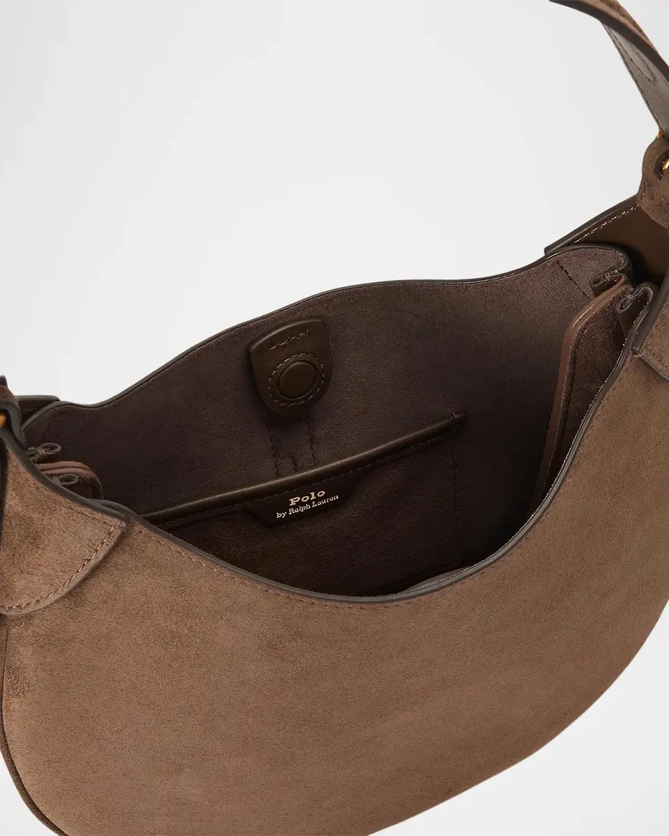 Polo Ralph Lauren Logo Suede Shoulder Bag | Thumbnail 4 Polo Ralph Lauren Logo Suede Shoulder Bag | Thumbnail 4