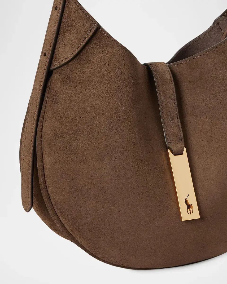 Polo Ralph Lauren Logo Suede Shoulder Bag | Thumbnail 5 Polo Ralph Lauren Logo Suede Shoulder Bag | Thumbnail 5