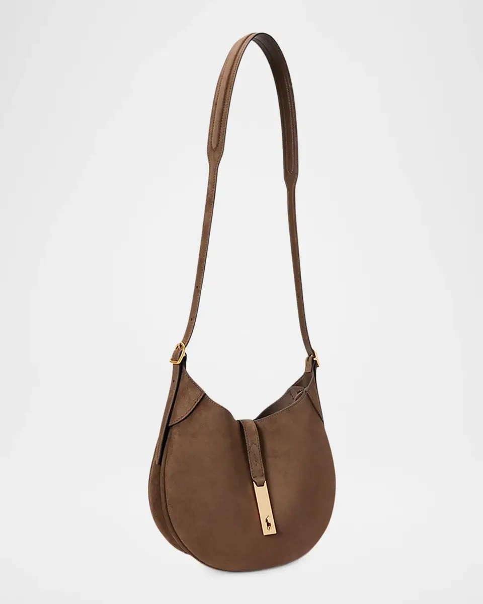 Polo Ralph Lauren Logo Suede Shoulder Bag | Thumbnail 6 Polo Ralph Lauren Logo Suede Shoulder Bag | Thumbnail 6