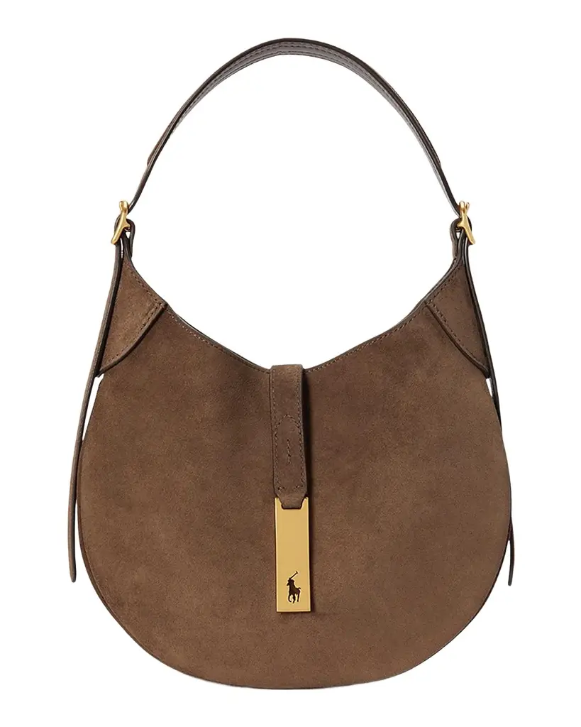 Logo Suede Shoulder Bag Logo Suede Shoulder Bag
