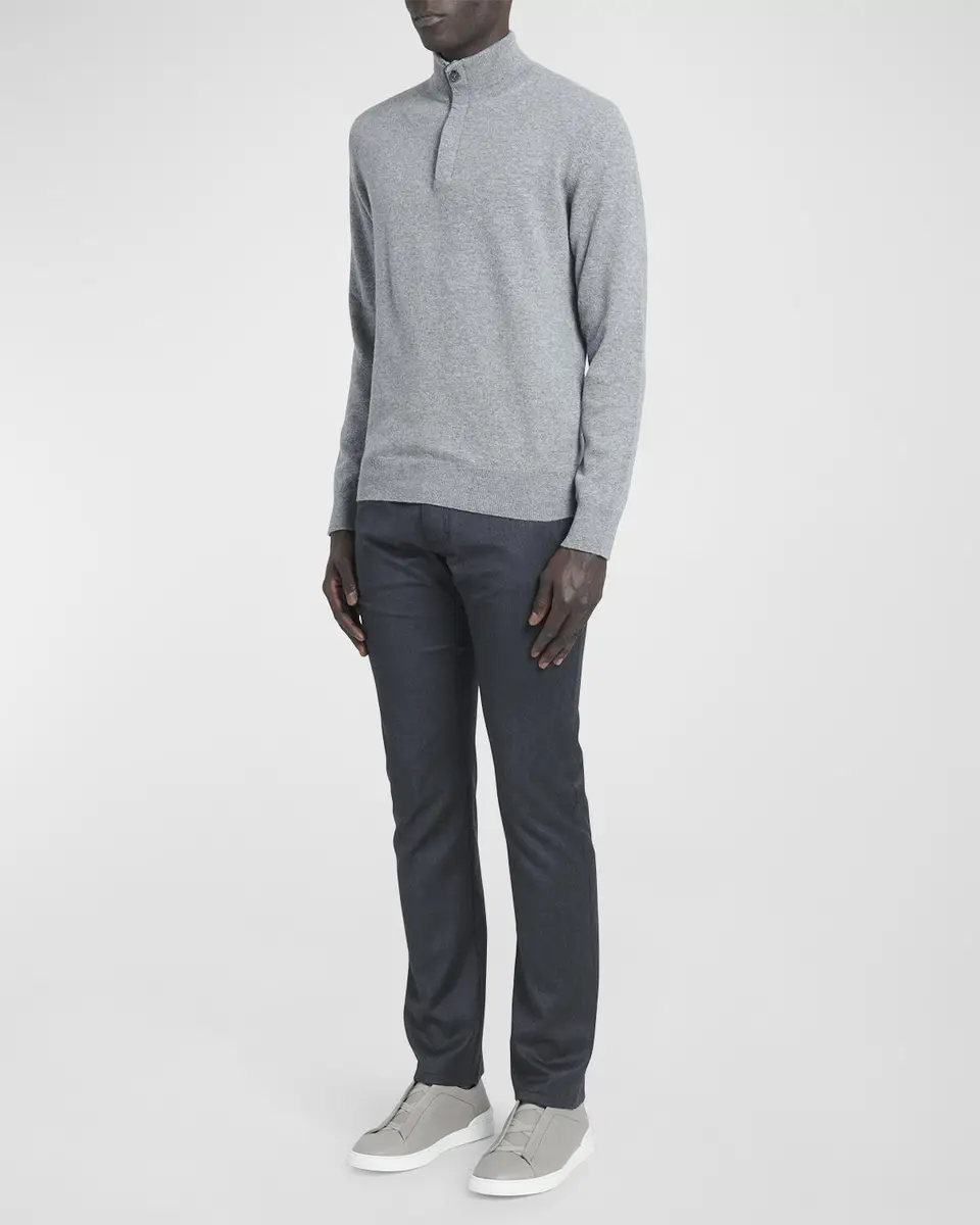 Zegna Men's Cashmere Quarter-Zip Sweater | Thumbnail 3 Zegna Men's Cashmere Quarter-Zip Sweater | Thumbnail 3
