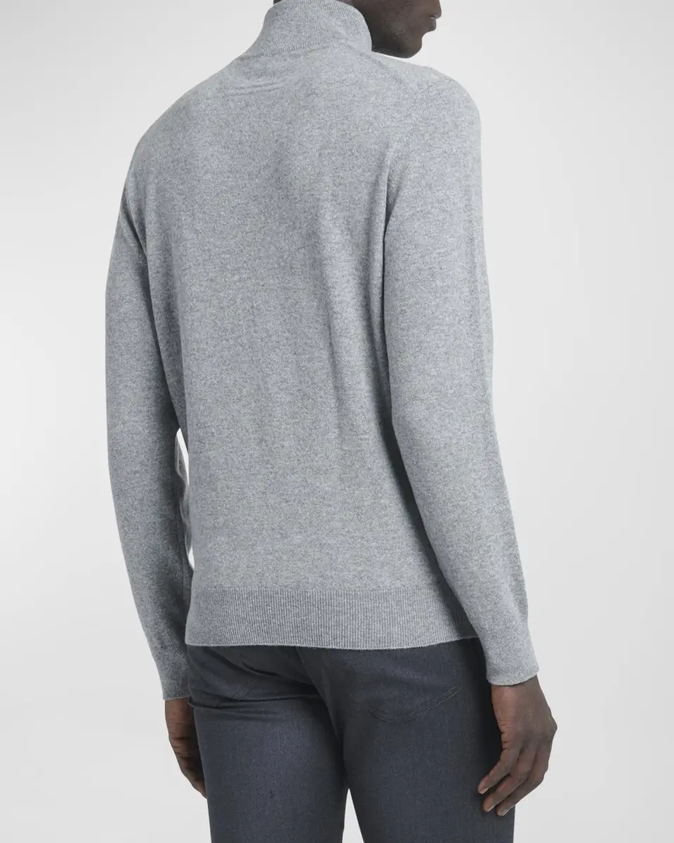Zegna Men's Cashmere Quarter-Zip Sweater | Thumbnail 6 Zegna Men's Cashmere Quarter-Zip Sweater | Thumbnail 6