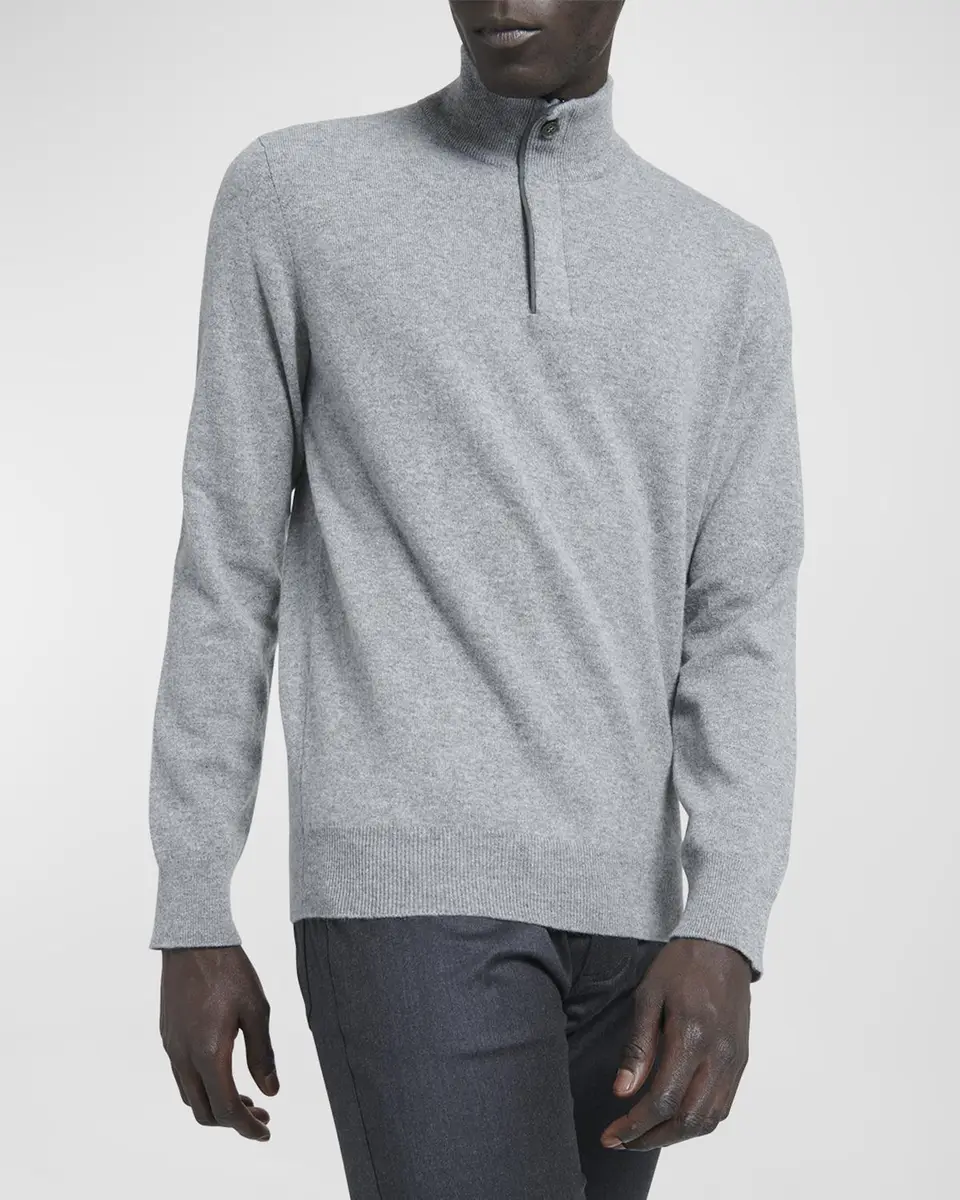 Zegna Men's Cashmere Quarter-Zip Sweater | Thumbnail 7 Zegna Men's Cashmere Quarter-Zip Sweater | Thumbnail 7