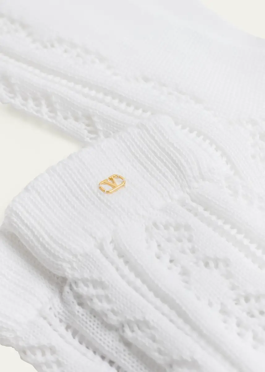 Valentino Garavani Men's VLogo Cotton Knit Over-Calf Socks | Thumbnail 3 Valentino Garavani Men's VLogo Cotton Knit Over-Calf Socks | Thumbnail 3