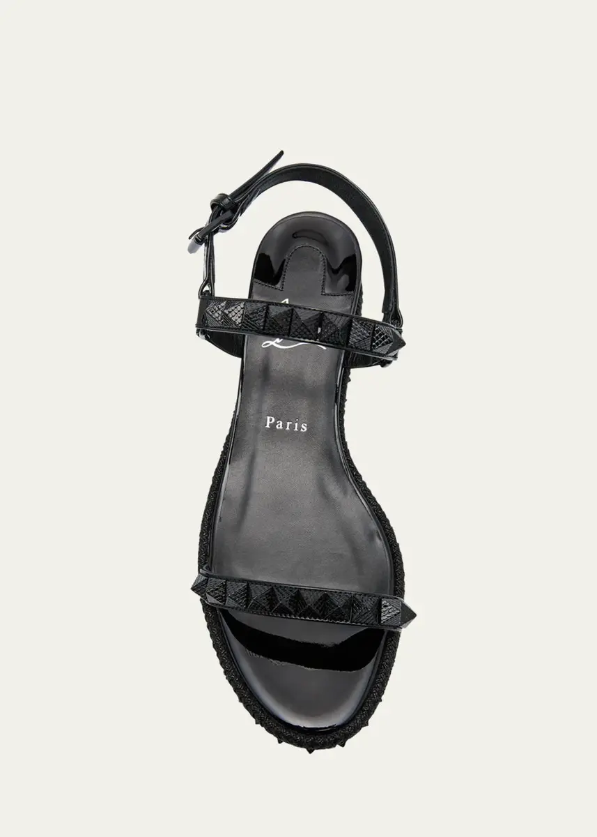 Christian Louboutin 60mm Pyraclou Patent Spike Wedge Sandals | Thumbnail 5 Christian Louboutin 60mm Pyraclou Patent Spike Wedge Sandals | Thumbnail 5