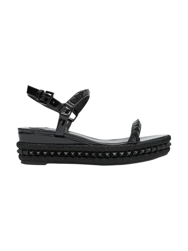 60mm Pyraclou Patent Spike Wedge Sandals