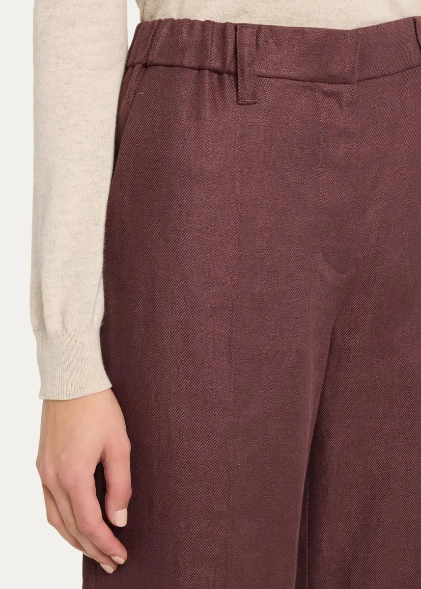 Brunello Cucinelli Elasticized Mid-Rise Linen Straight-Leg Pants | Thumbnail 5 Brunello Cucinelli Elasticized Mid-Rise Linen Straight-Leg Pants | Thumbnail 5