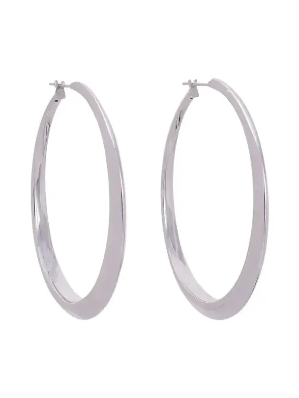 SIDNEY GARBER 18K White Gold Oval Hoop Earrings | Thumbnail 1 SIDNEY GARBER 18K White Gold Oval Hoop Earrings | Thumbnail 1