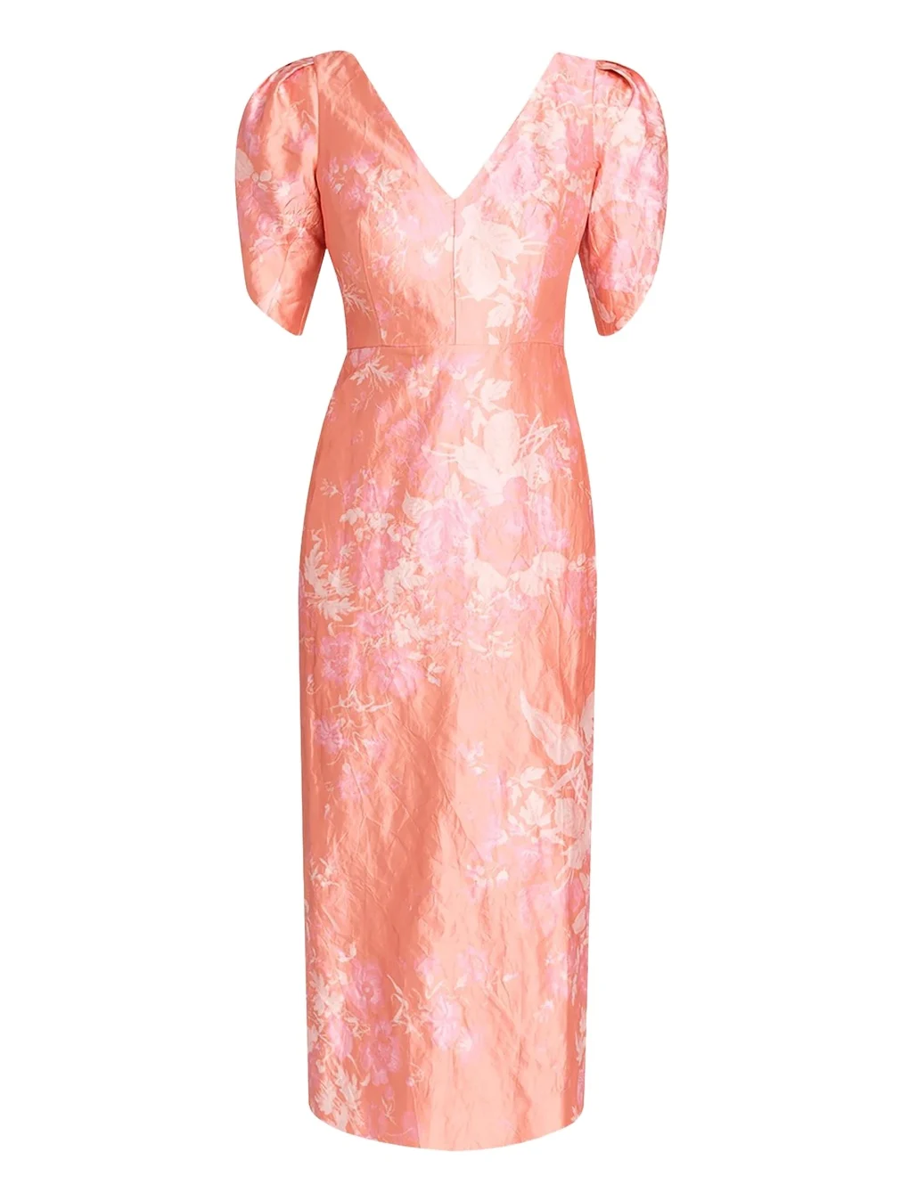 Erdem Floral-Print Textured Satin Midi Dress