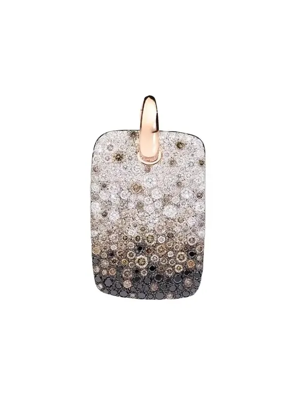 Sabbia 18K Rose Gold Multi Diamond Dogtag Charm Sabbia 18K Rose Gold Multi Diamond Dogtag Charm