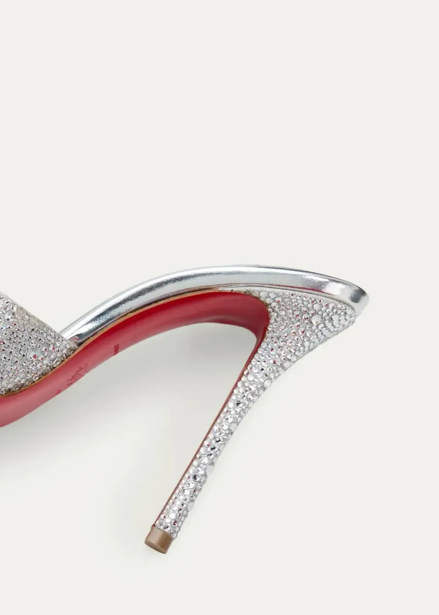 Christian Louboutin 100mm Dolly Strass Metallic Leather Mules | Thumbnail 5