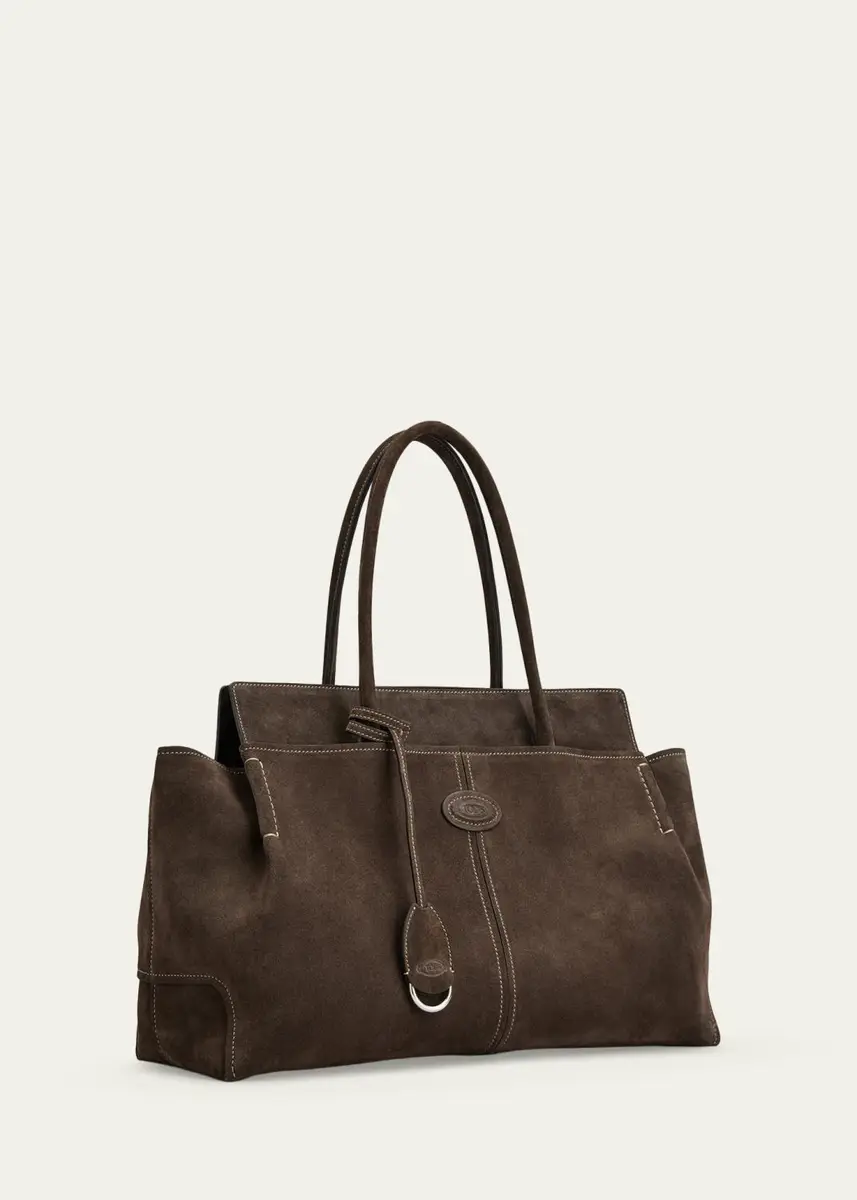 Tod's Medium Suede Shopper Tote Bag | Thumbnail 2 Tod's Medium Suede Shopper Tote Bag | Thumbnail 2