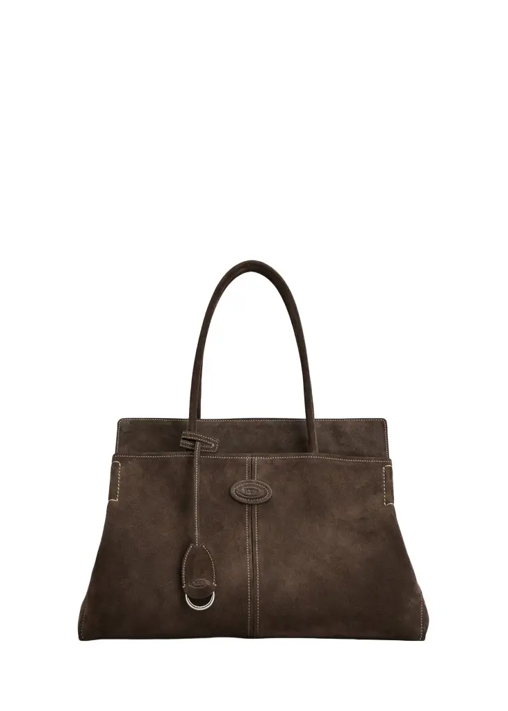 Tod's Medium Suede Shopper Tote Bag