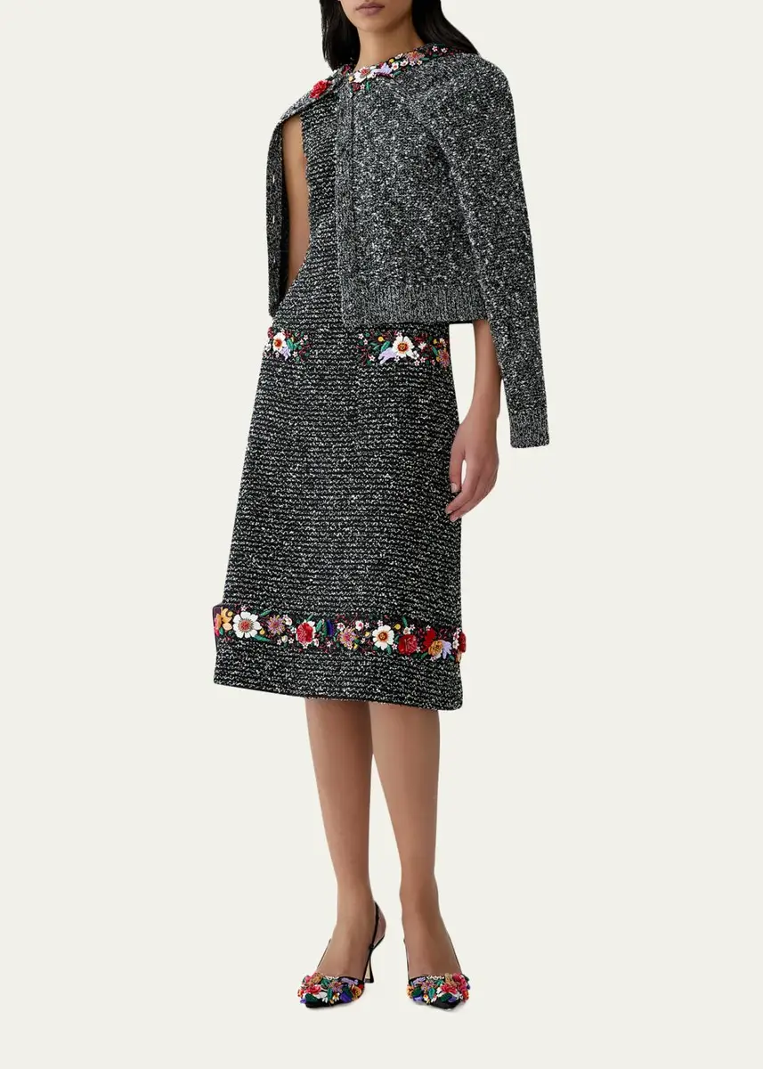 Carolina Herrera Floral Embellished Cardigan | Thumbnail 2