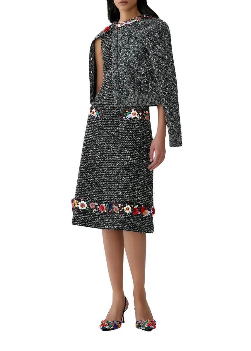 Carolina Herrera Floral Embellished Cardigan | Thumbnail 4