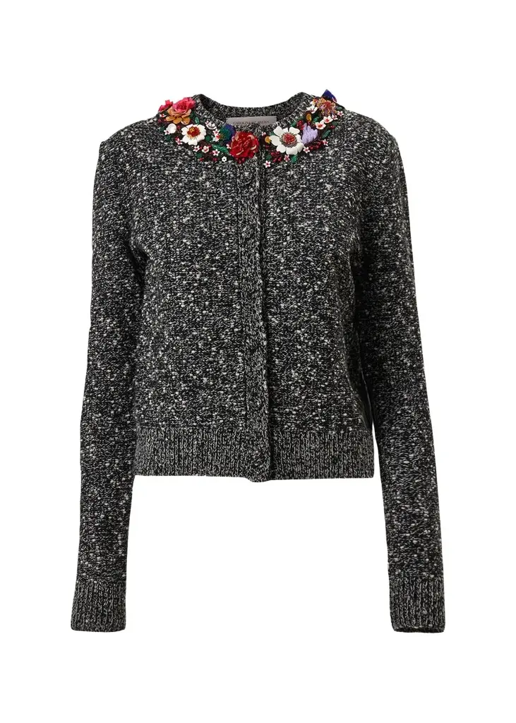 Carolina Herrera Floral Embellished Cardigan