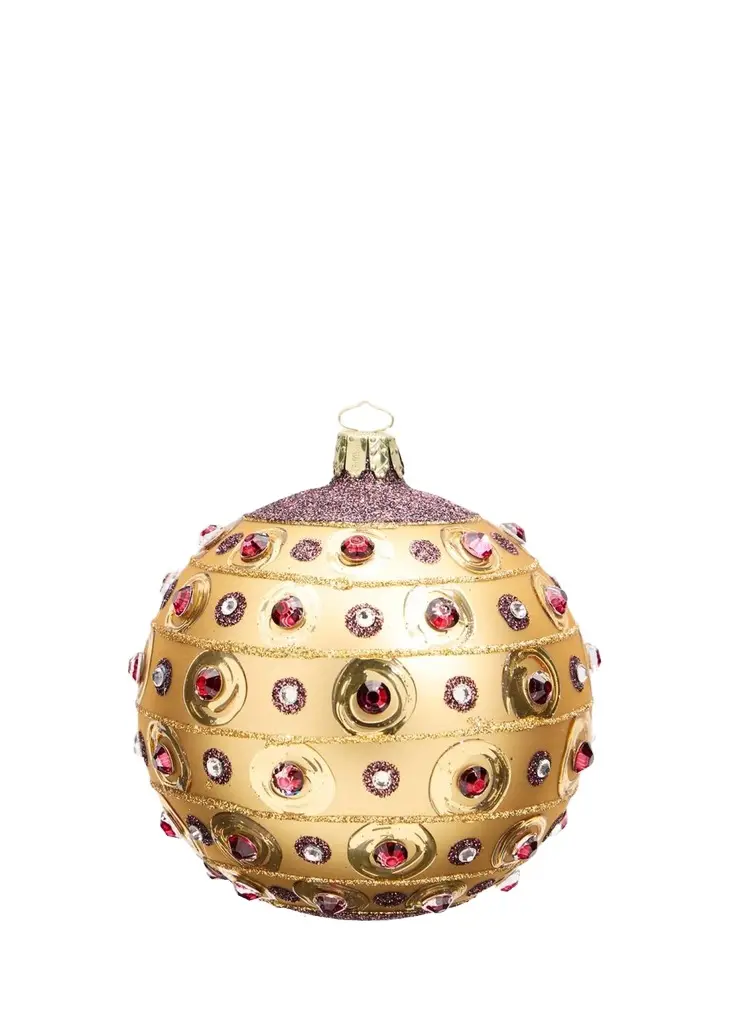 Bergdorf Goodman Glitter-Embellished Gold Ball Christmas Ornament