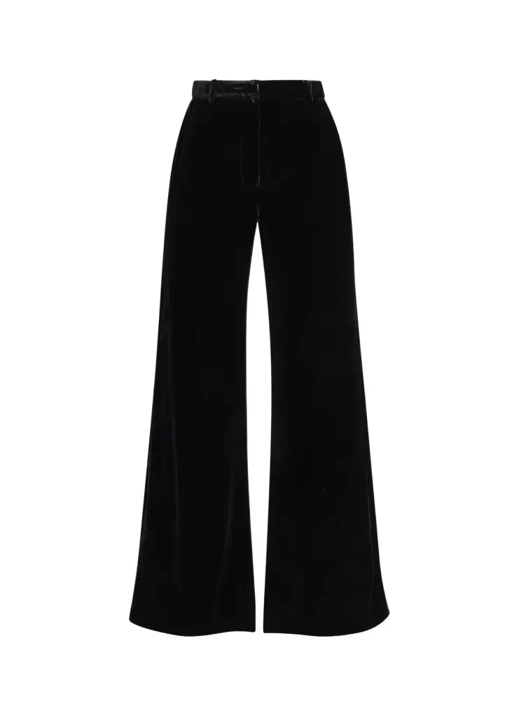 L'Agence Pilar Velvet Wide-Leg Pants
