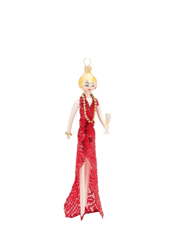 Lady Sequined Glass Christmas Ornament Lady Sequined Glass Christmas Ornament
