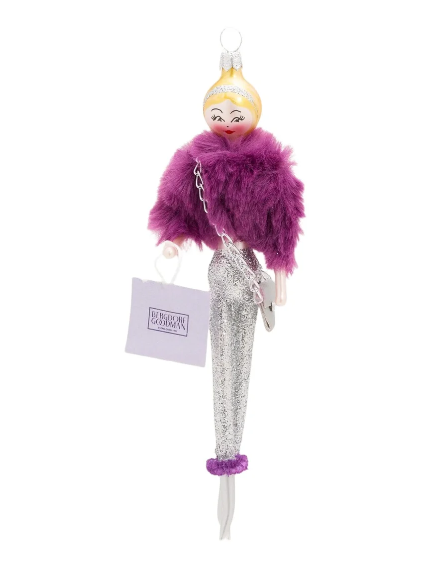 De Carlini Bergdorf Goodman Shopper Glass Ornament