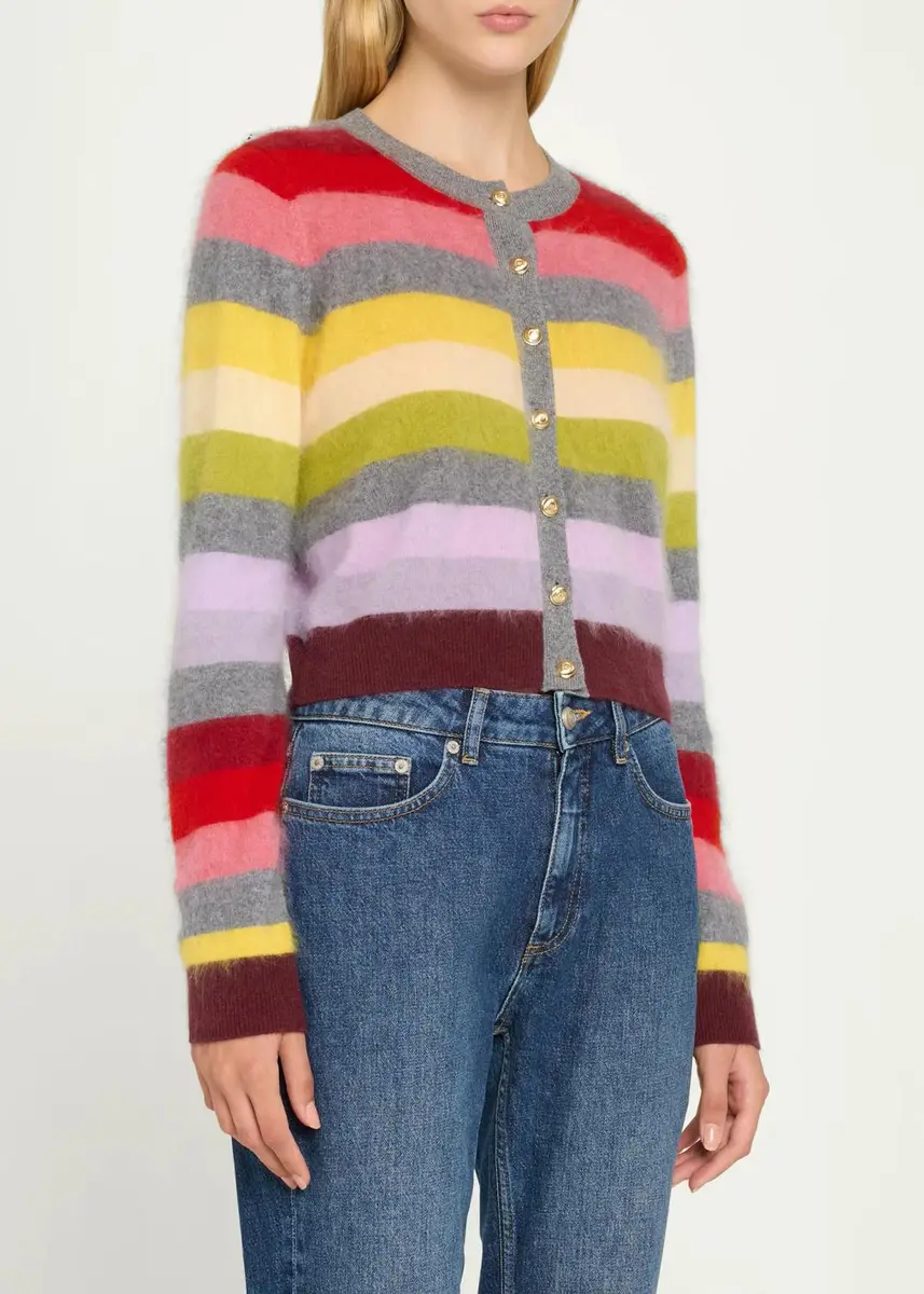 Cinq à Sept Cyndi Multicolor Striped Cardigan | Thumbnail 4