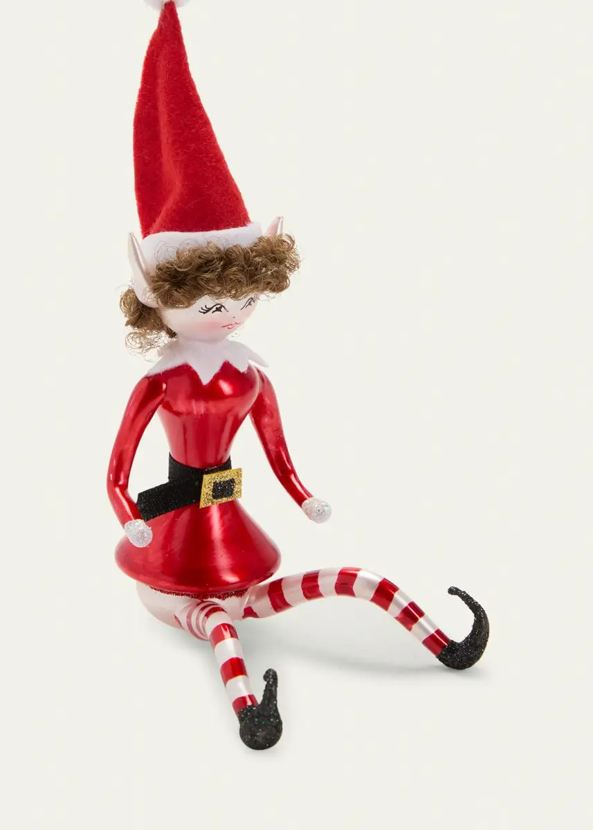 De Carlini Sitting Elf Christmas Ornament | Thumbnail 2 De Carlini Sitting Elf Christmas Ornament | Thumbnail 2