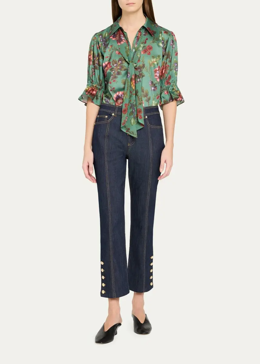 Cinq à Sept Fresco Floral Tie-Neck Blouse | Thumbnail 2 Cinq à Sept Fresco Floral Tie-Neck Blouse | Thumbnail 2