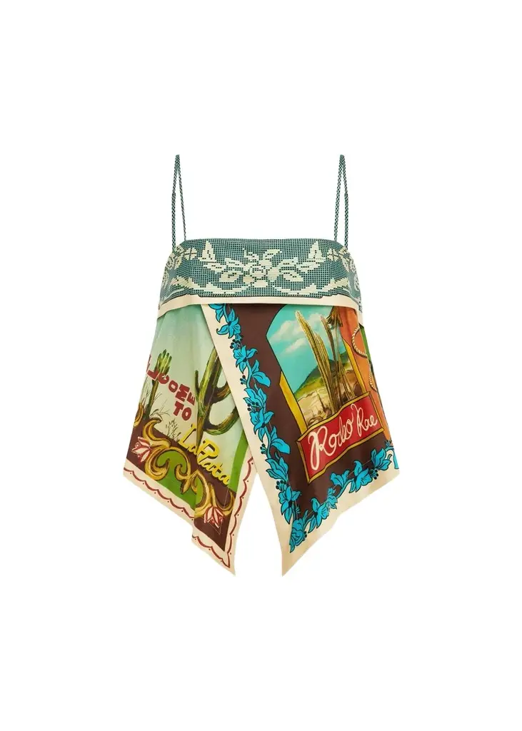 ALÉMAIS Ace Silk Scarf Top