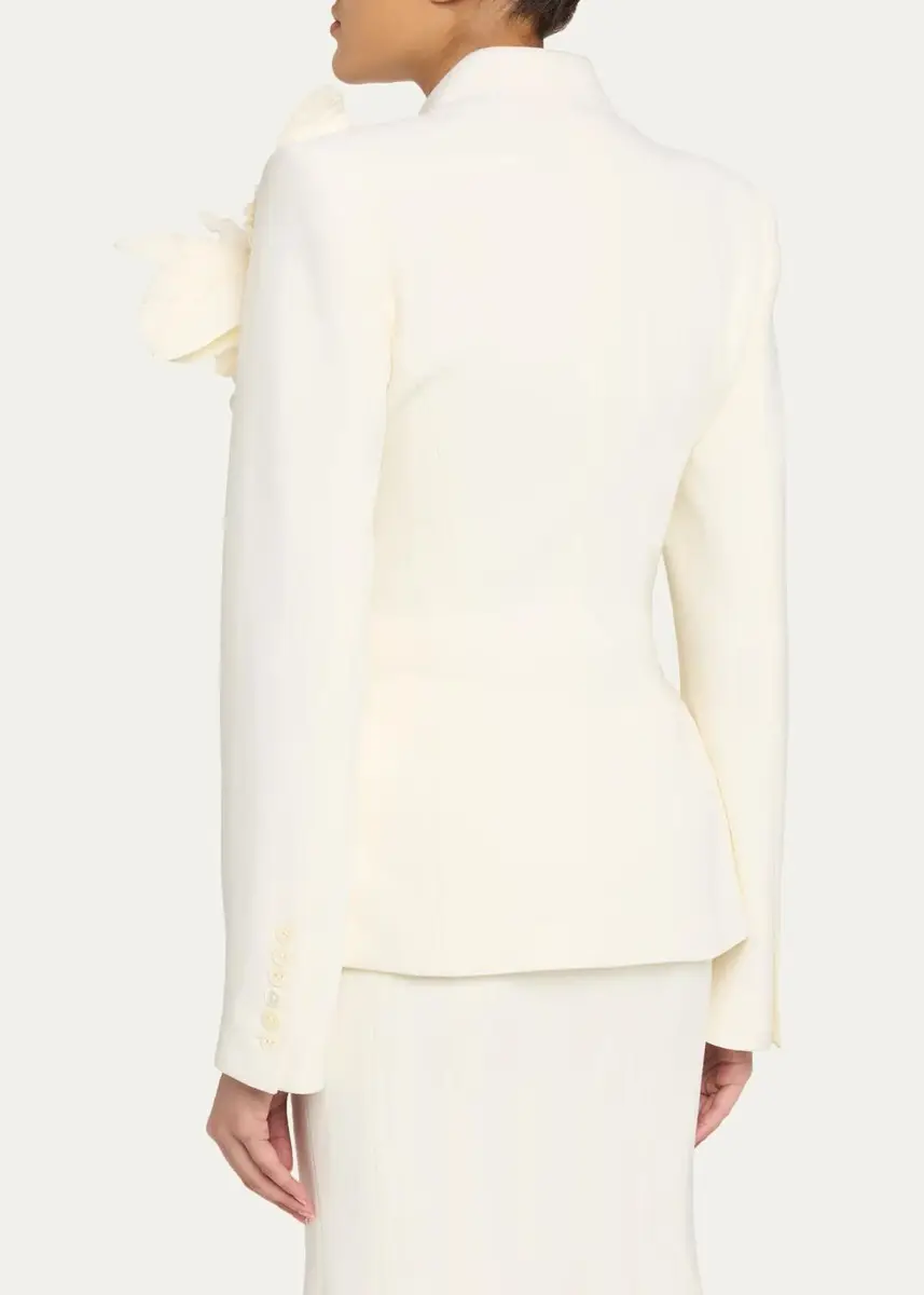 Sergio Hudson Collarless Slim Tailored Wool-Blend Jacket | Thumbnail 11 Sergio Hudson Collarless Slim Tailored Wool-Blend Jacket | Thumbnail 11